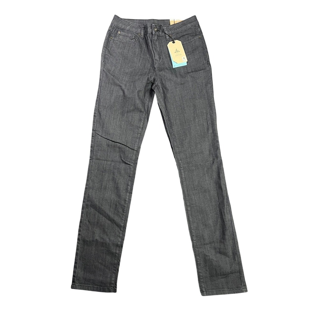 NWT Prana Womens 6 RG Kayla High Rise Jean Denim Solid Gray Slim Stretch 1968371